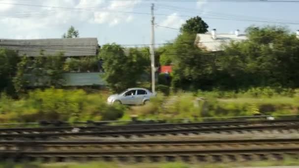Вид з рухомого поїзда — стокове відео