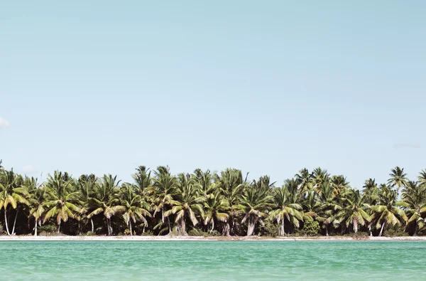 Cena de verão com praia tropical e mar azul — Fotografia de Stock