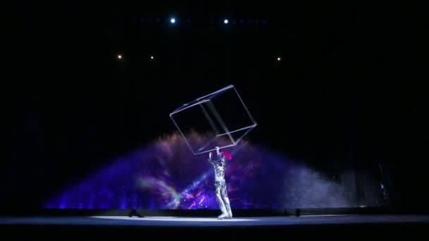 Епізод шоу цирку танцювальної фонтани аквамарин — стокове відео
