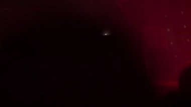 Flaş ışıkları yanıp sönerken ve müzik yüksek enerjili canlı atmosferi yönetirken kalabalık konser izleyicileri birlikte hareket ediyor ve tepki veriyorlar