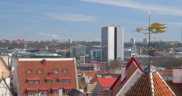 Arquitectura antigua y moderna de Tallin — Vídeo de stock