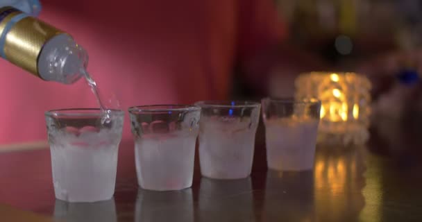 Barman vertiendo alcohol — Vídeo de stock