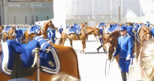 Mounted Guards after the Ceremony — Stock Video