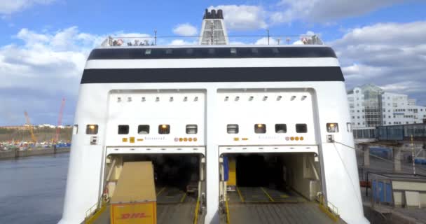 Lorry Boarding the Ferry Boat — Stock Video