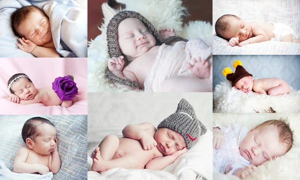 Collage with cute little newborn — Stock Photo, Image