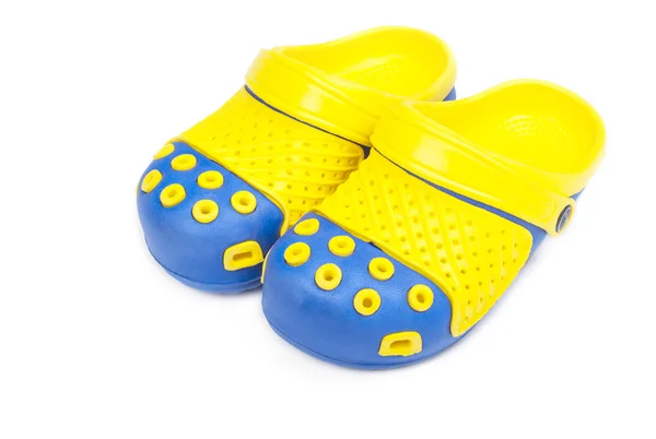 Childrens bright rubber sandals — Stock Photo, Image