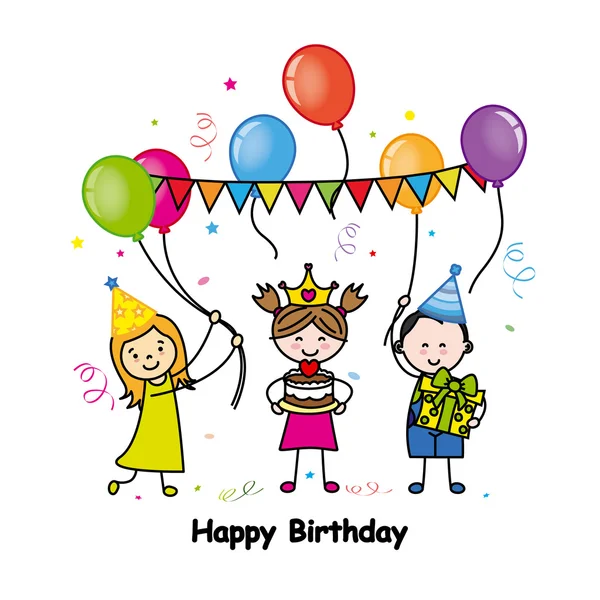 Children birthday card — Stock Vector