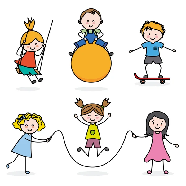 Group of kids playing — Stock Vector