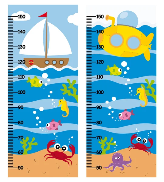 Mètres mur océanique — Image vectorielle