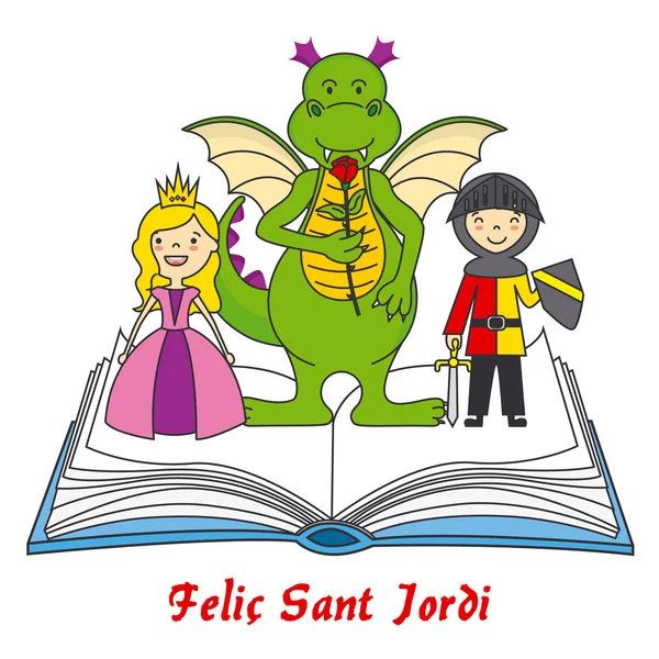 Festival traditionnel de Sant Jordi en Catalogne — Image vectorielle