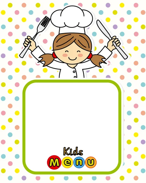 Tarjeta de chef chica — Vector de stock