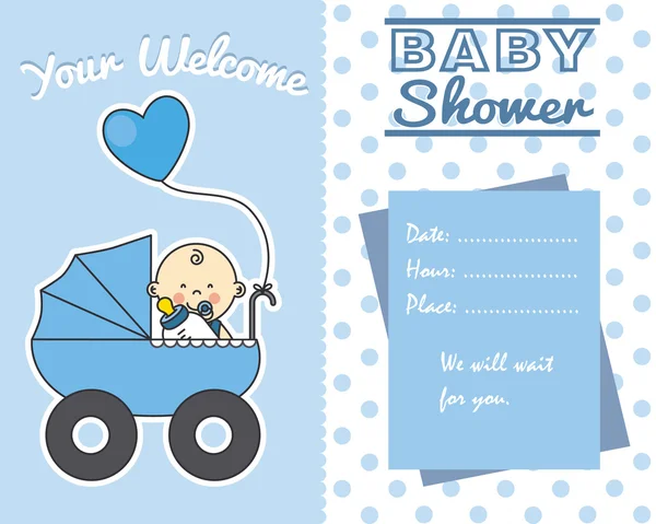 Baby douche kaart — Stockvector