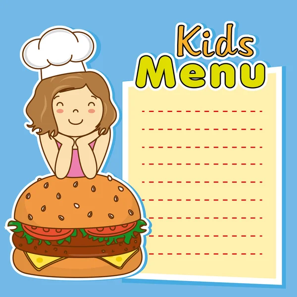 Fille avec hamburger — Image vectorielle