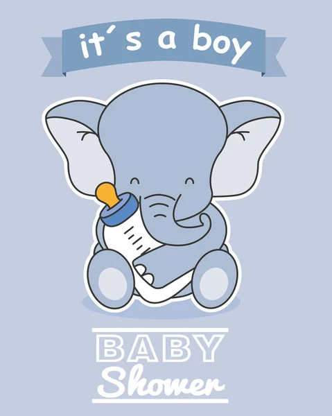 Elephant with baby bottle — Stock Vector