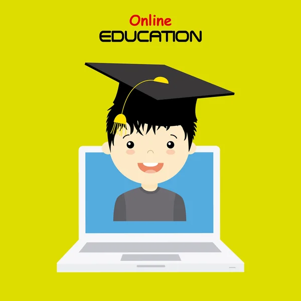 Tarjeta de educación en línea — Vector de stock