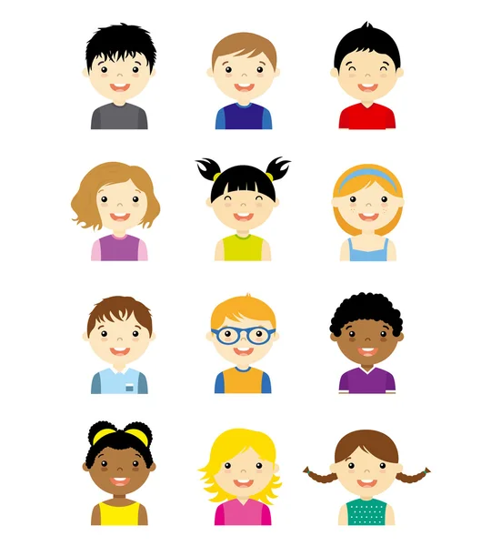 Avatar kinderen set — Stockvector