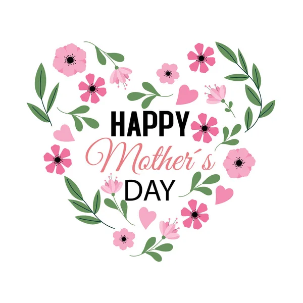 Mother Day Floral Card — Stock Vector