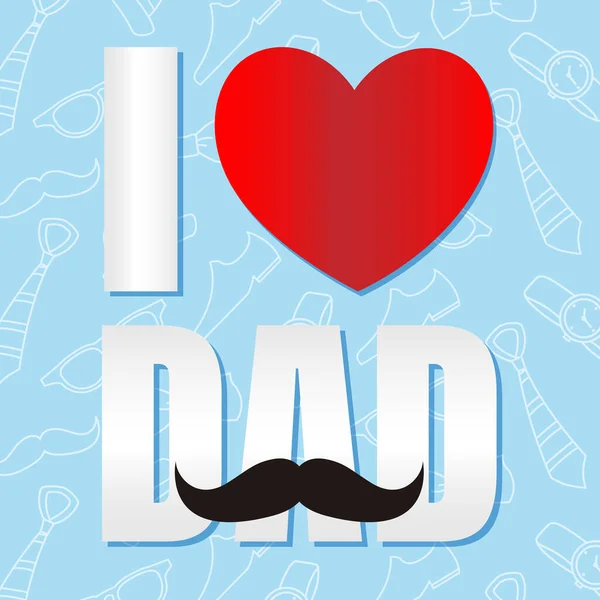 Greeting Card Father Day Vector Illustration — Stock Vector