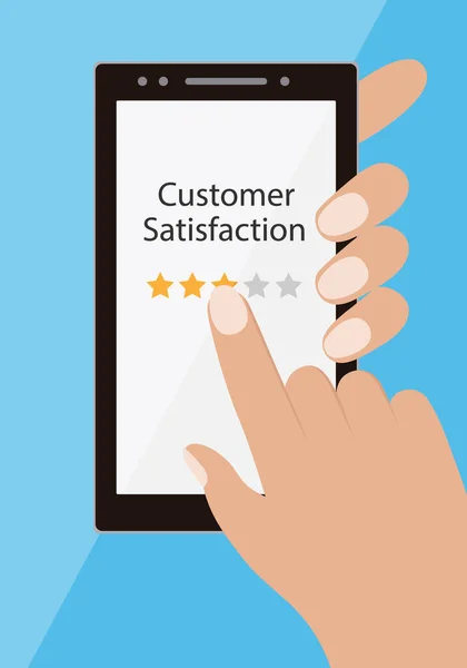 Sélectionnez Satisfaction Client Mobile — Image vectorielle