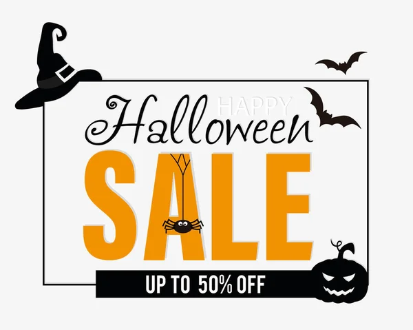 Halloween Sale Banner Isolated Vector — Stock Vector