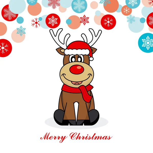 Reindeer dressed as santa — Stock Vector