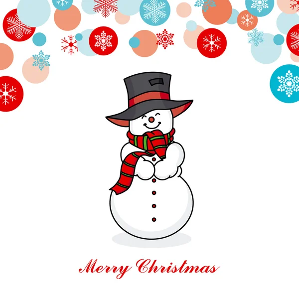 Christmas card . snowman — Stock Vector