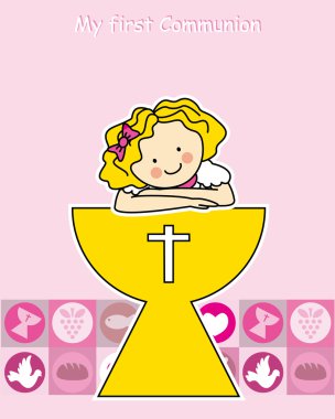 kız ilk Komünyon kartı