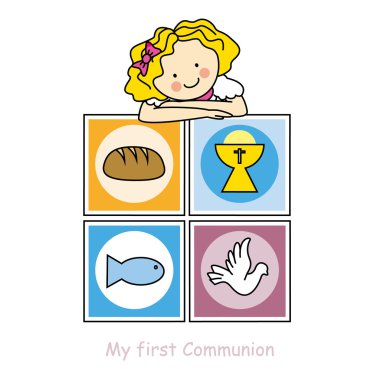 kız ilk Komünyon kartı