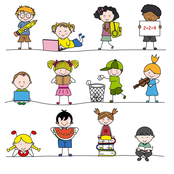 A group of little childrens — Stock Vector