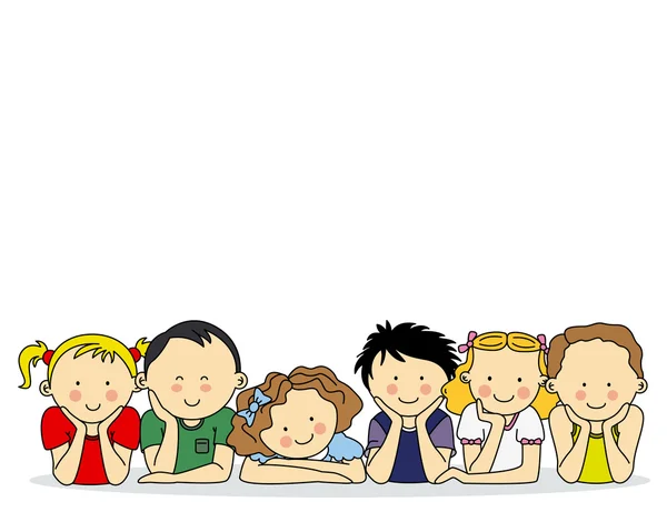 Группа счастливых детей — стоковый вектор