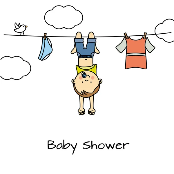 Tarjeta de ducha bebé niño — Archivo Imágenes Vectoriales