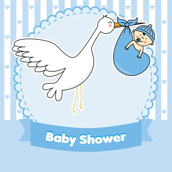 Baby boy arrival announcement card — Stock Vector