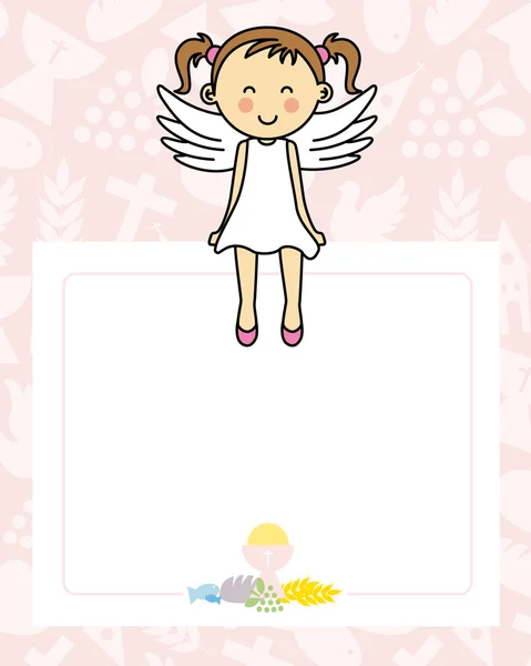 Baby girl with wings — Stock Vector