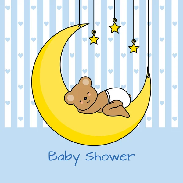 Baby jongen douche kaart — Stockvector