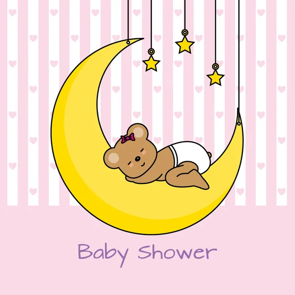 Baby Mädchen Dusche Karte — Stockvektor