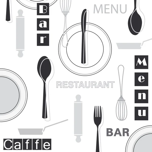 Restaurant motif sans couture — Image vectorielle