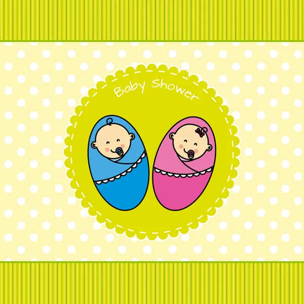 Chuveiro de bebê gêmeos . —  Vetores de Stock