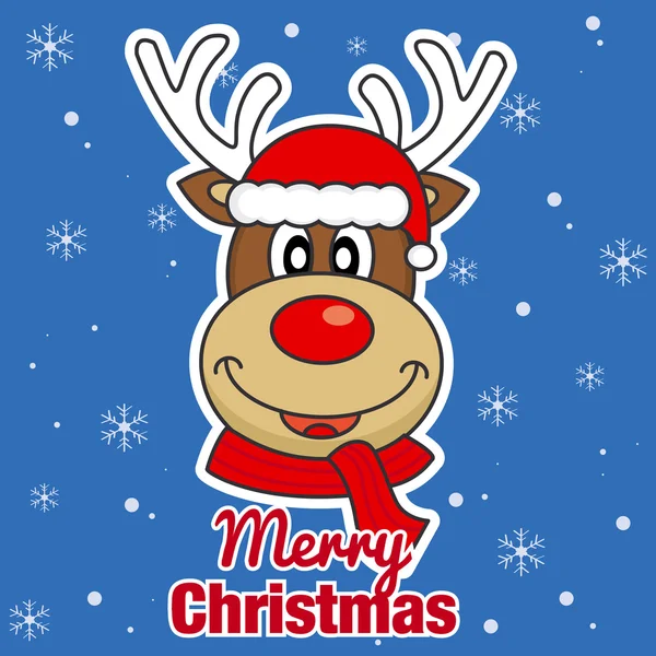 Merry Christmas. reindeer. — Stock Vector