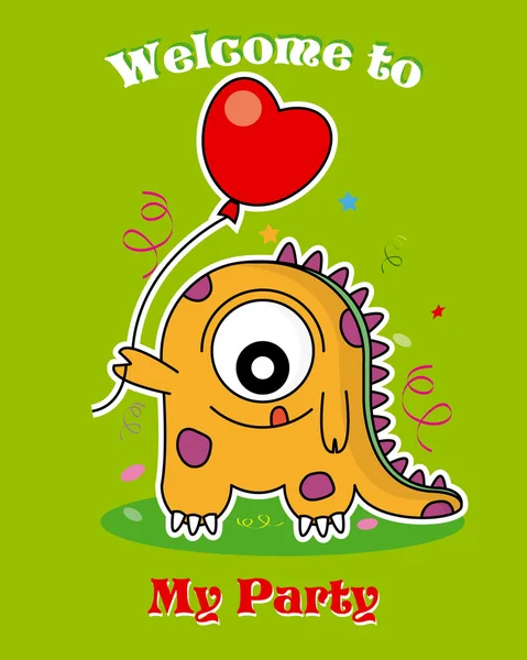 Tarjeta de invitación de fiesta. monstruo . — Vector de stock