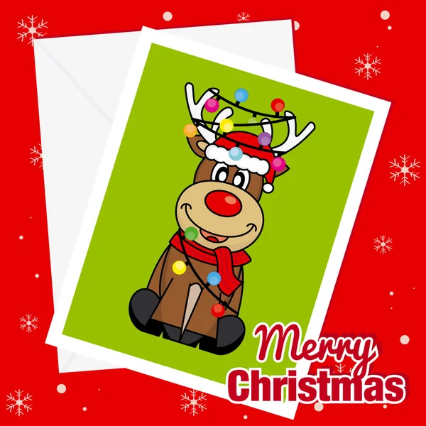 Merry Christmas. reindeer. — Stock Vector
