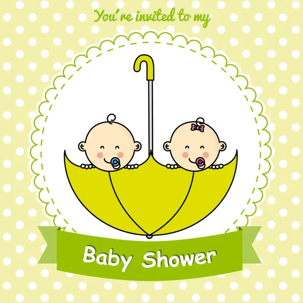 双子の赤ちゃんシャワー — ストックベクタ