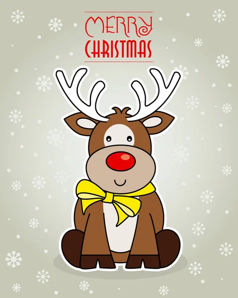 圣诞快乐。驯鹿. — 图库矢量图片