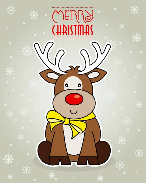 Merry Christmas. reindeer. — Stock Vector