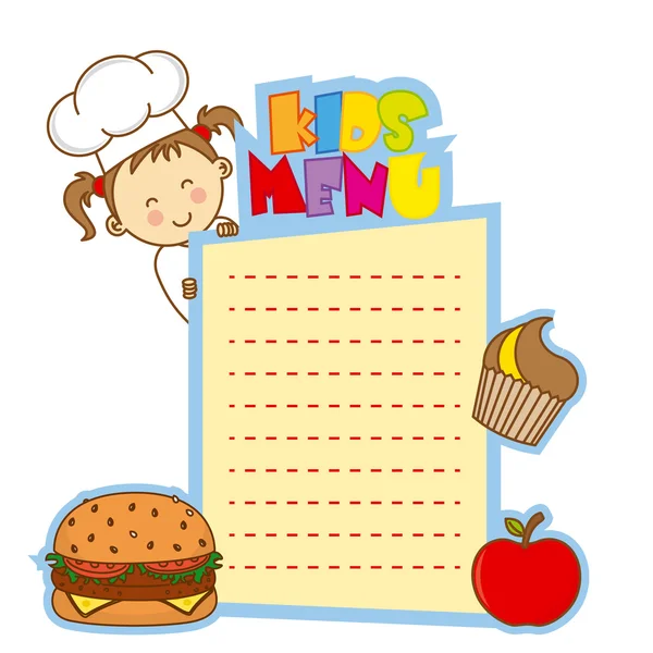 Kids menu card — Stock Illustration Kids menu card Stock Illustration