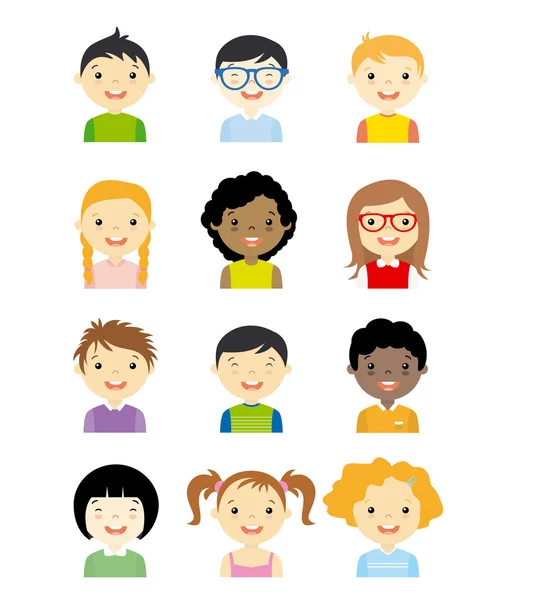 Avatar kinderen set — Stockvector