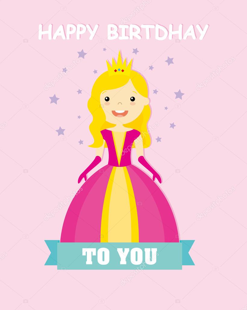Happy birthday card. princess Stock Vector Image by ©sbego #94229588