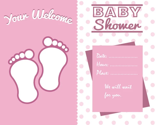 Baby foot card — Stock Vector