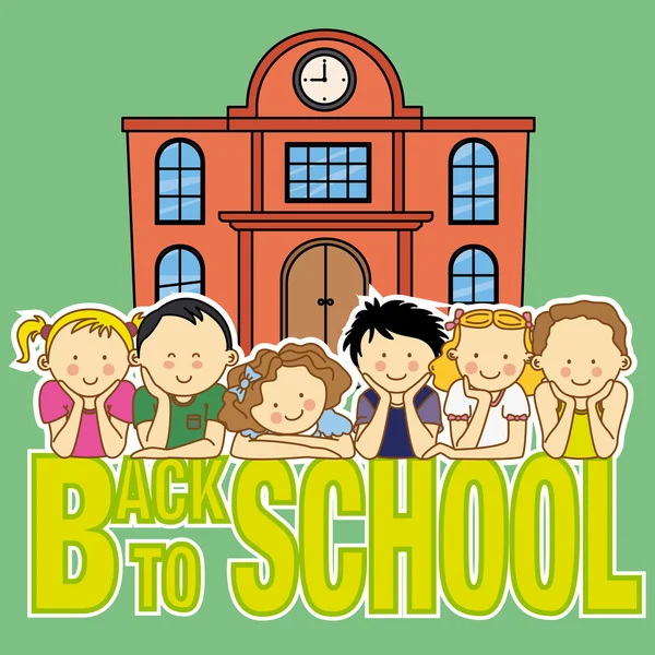 Школа и дети — стоковый вектор