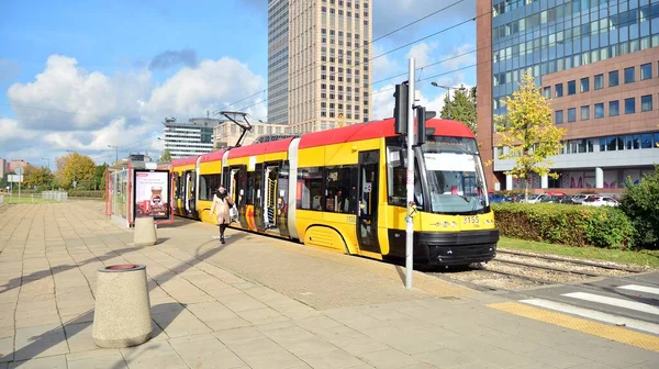 Warschau Polen Oktober 2020 Öffentlicher Nahverkehr Warschau — Stockfoto