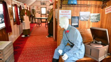 Varşova, Polonya. 19 Ekim 2020. Eski Glowna İstasyonundaki Polonya Demiryolu Müzesi